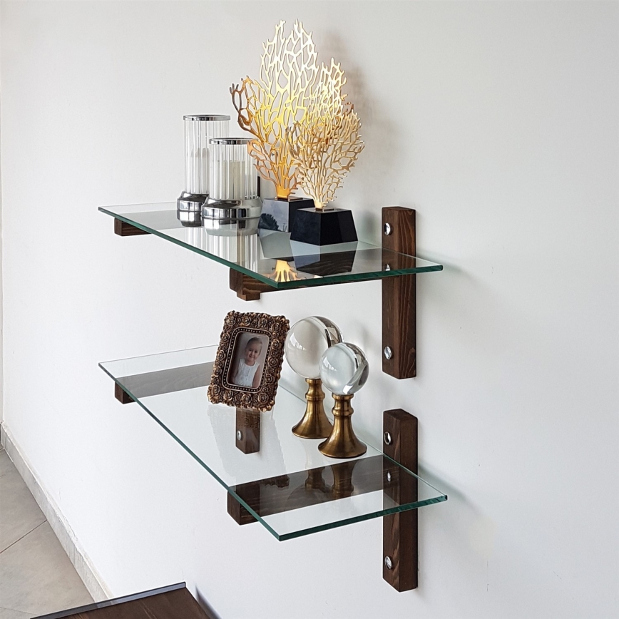 KIT 2x Vägghylla 25x85 cm tall/genomskinlig