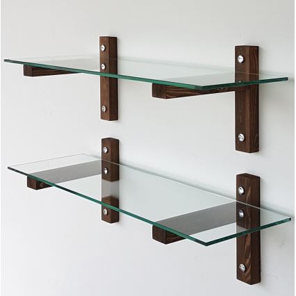 KIT 2x Vägghylla 25x85 cm tall/genomskinlig