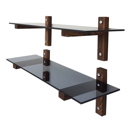 KIT 2x Vägghylla 25x85 cm tall/svart