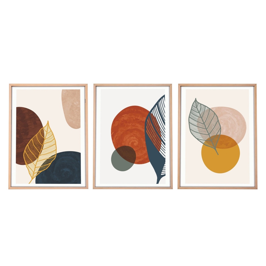 KIT 3x Bild i fotoram 50x70 cm färgrik