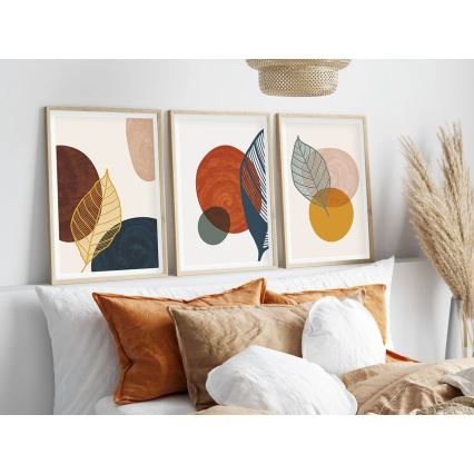 KIT 3x Bild i fotoram 50x70 cm färgrik