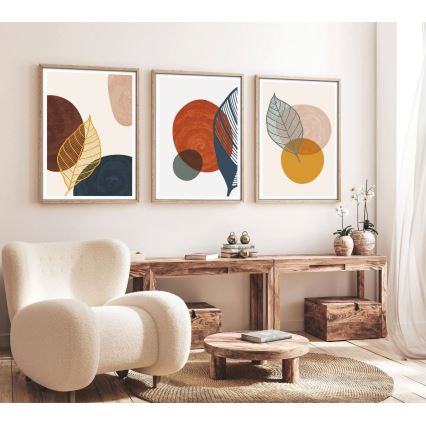 KIT 3x Bild i fotoram 50x70 cm färgrik