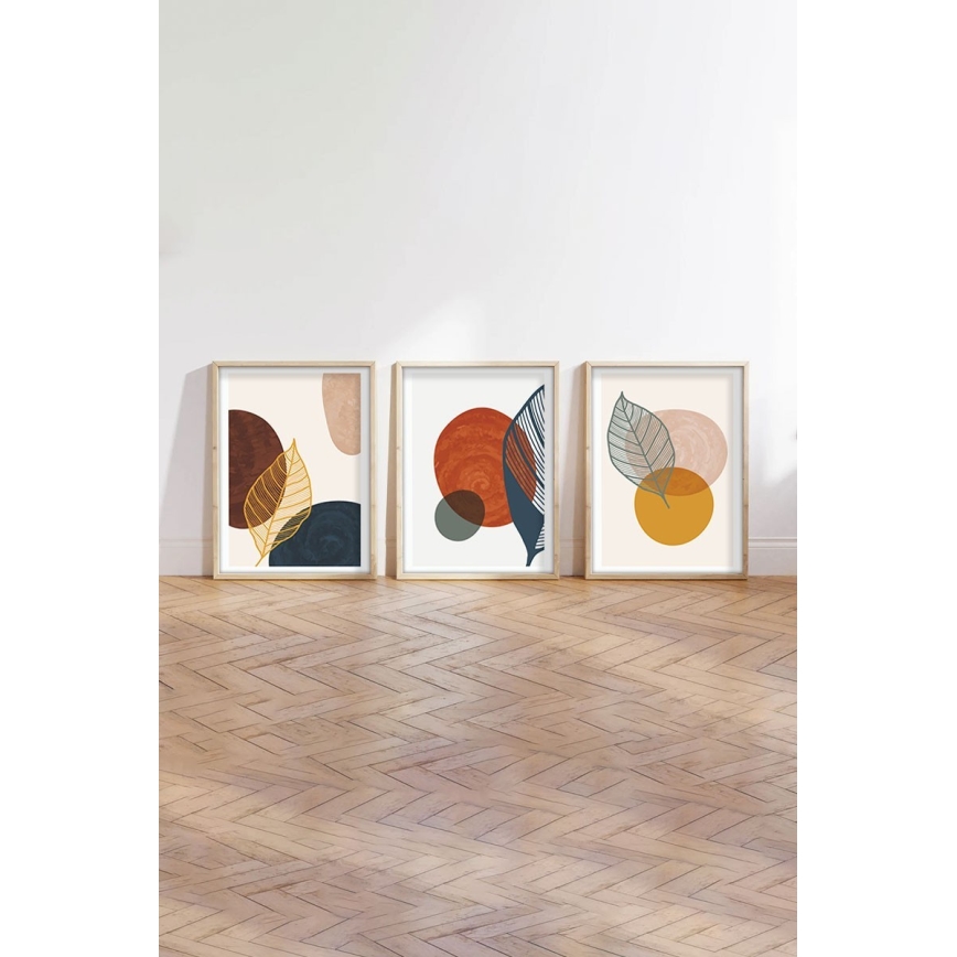 KIT 3x Bild i fotoram 50x70 cm färgrik