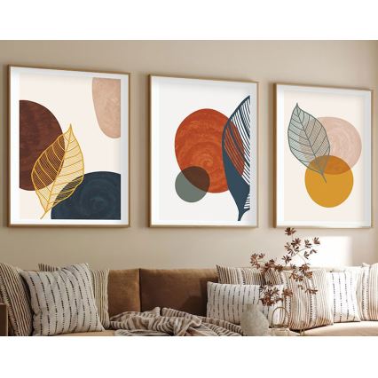 KIT 3x Bild i fotoram 50x70 cm färgrik