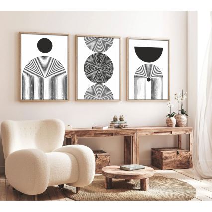 KIT 3x Bild i fotoram 50x70 cm svart/vit