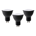 KIT 3x LED glödlampa ECOLINE GU10/6W/230V 4000K svart - Brilagi