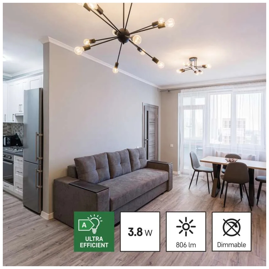 KIT 3x LED glödlampa FILAMENT A60 E27/3,8W/230V 2700K Energiklass A