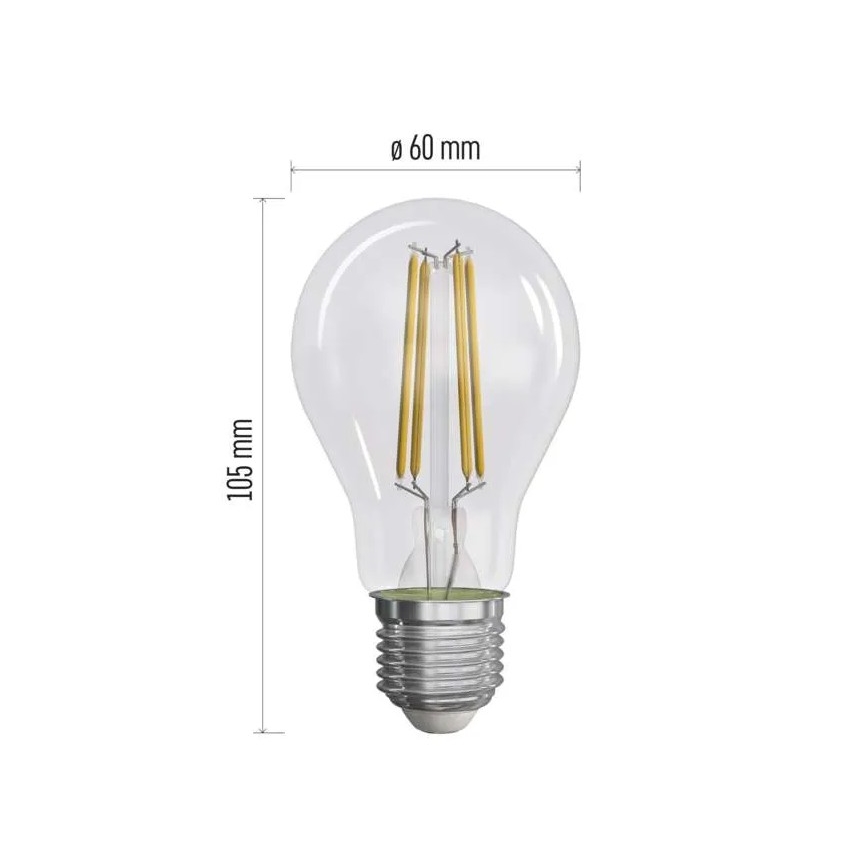 KIT 3x LED glödlampa FILAMENT A60 E27/5W/230V 4000K Energiklass A