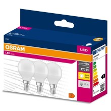 KIT 3x LED glödlampa P45 E14/4,9W/230V 3000K - Osram