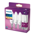 KIT 3x LED glödlampa Philips B35 E14/5,5W/230V 2700K