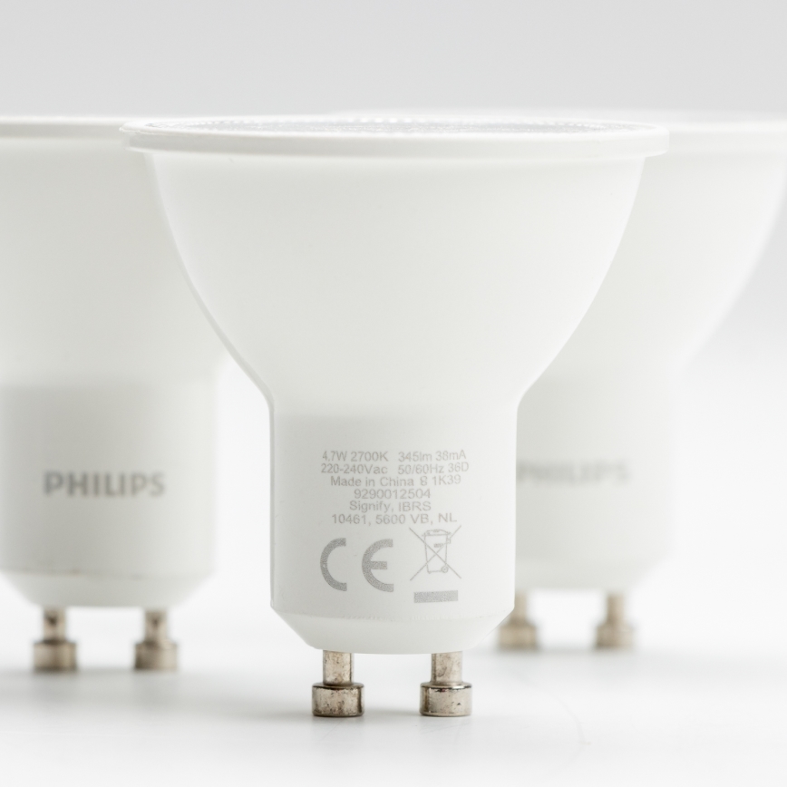 KIT 3x LED glödlampa Philips GU10/4,7W/230V 2700K