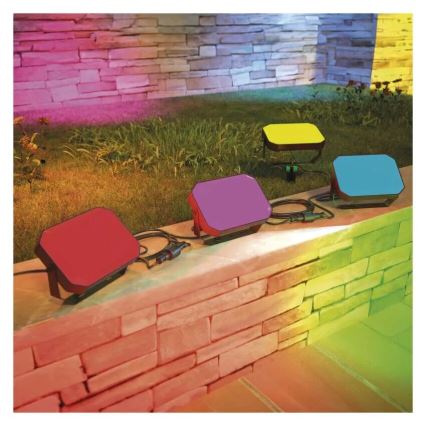 KIT 3x LED RGBIC Ljusreglerad utomhus strålkastare GoSmart LED/14W/230V 3000-6500K IP65 Wi-Fi Tuya