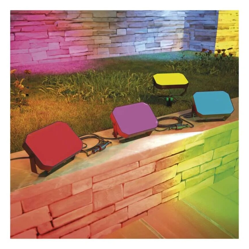 KIT 3x LED RGBIC Ljusreglerad utomhus strålkastare GoSmart LED/14W/230V 3000-6500K IP65 Wi-Fi Tuya