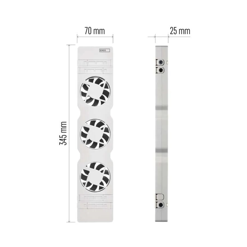 KIT 3x Radiatorfläktar 5/230V vit