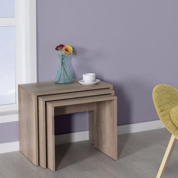 KIT 3x Soffbord brun