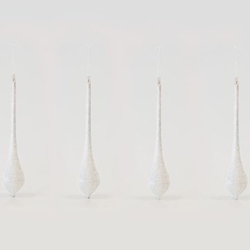 KIT 4x Julgran prydnad 30 cm vit