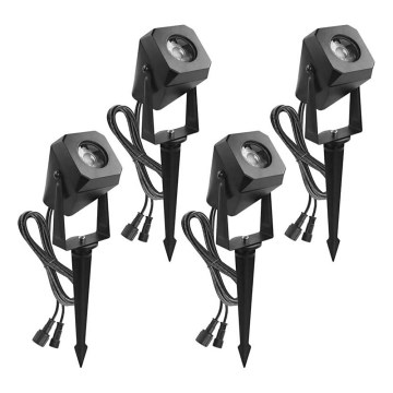 KIT 4x LED RGBIC Ljusreglerad utomhus lampa LED/7W/230V 3000-6500K IP65 Wi-Fi Tuya