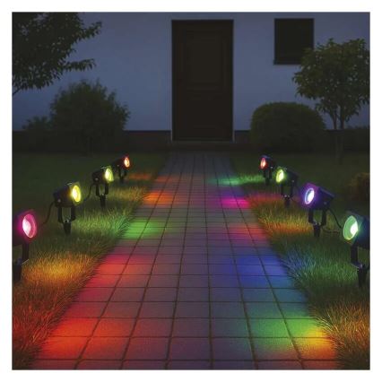 KIT 4x LED RGBIC Ljusreglerad utomhus lampa LED/7W/230V 3000-6500K IP65 Wi-Fi Tuya