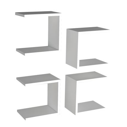 KIT 4x Vägghylla BASE 30x30 cm vit