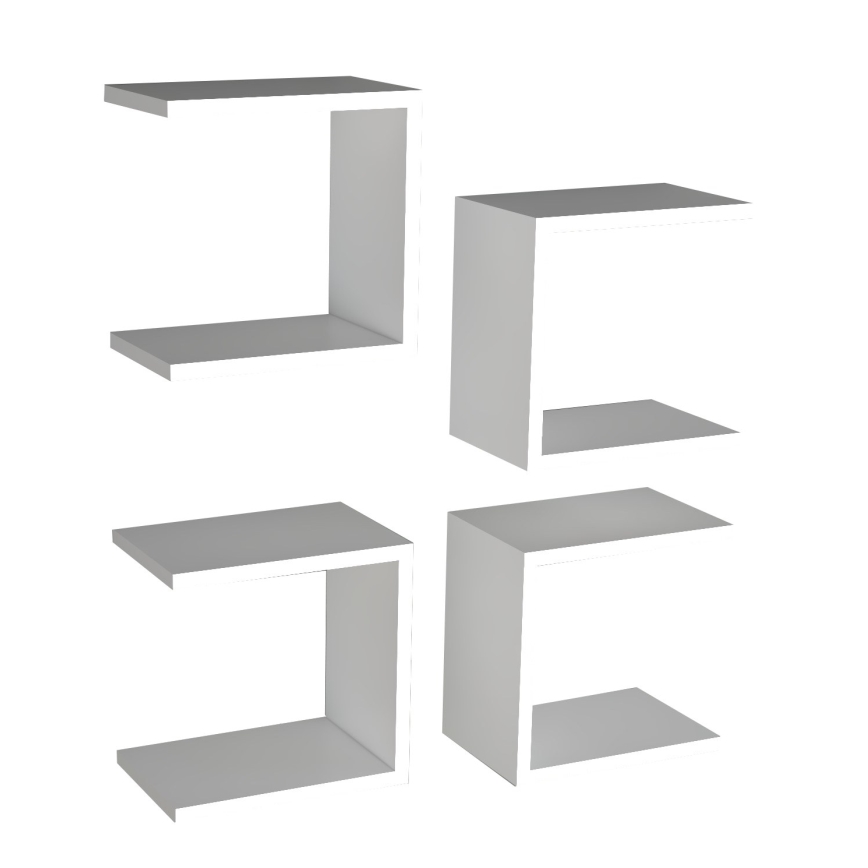 KIT 4x Vägghylla BASE 30x30 cm vit