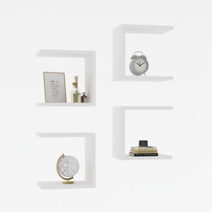 KIT 4x Vägghylla BASE 30x30 cm vit