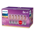 KIT 6x LED glödlampa VINTAGE Philips E27/7W/230V 2700K