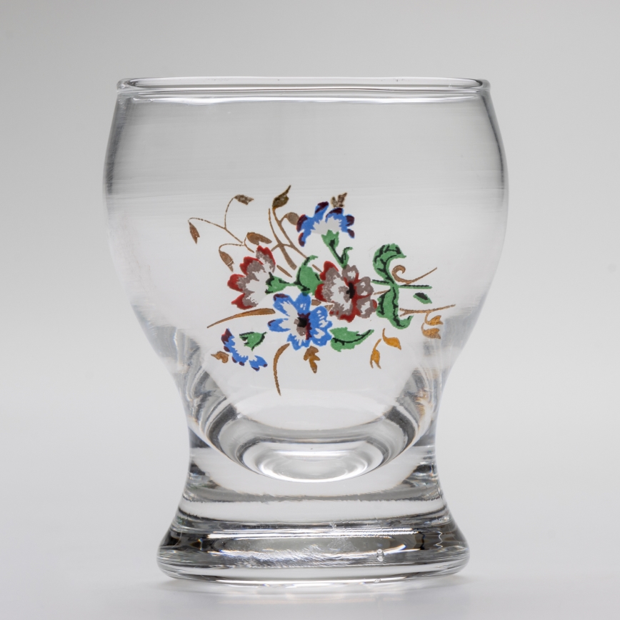 Kit 6x likörglas genomskinlig - blomma pattern nr. 4