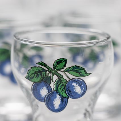 Kit 6x likörglas genomskinlig - plommon