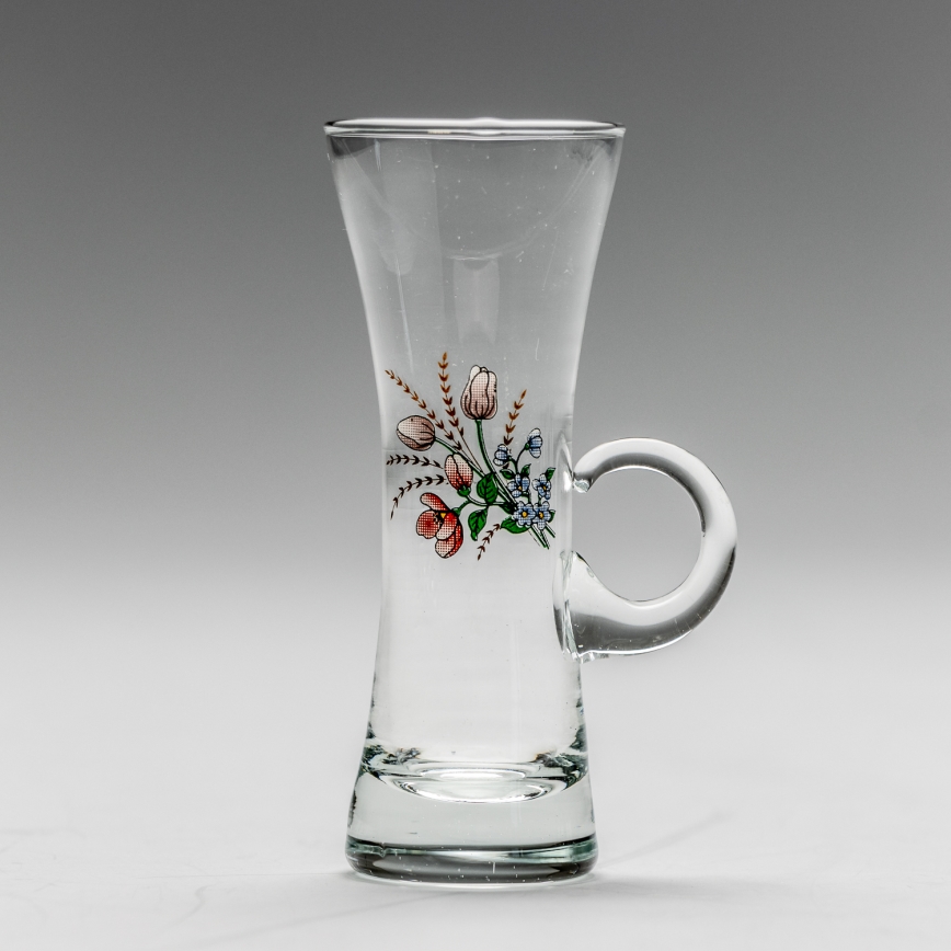 Kit 6x likörglas med handtag genomskinlig med bukettmotiv nr. 3