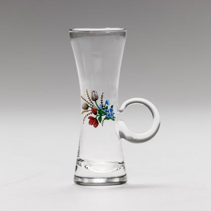Kit 6x likörglas med handtag genomskinlig med bukettmotiv nr. 5