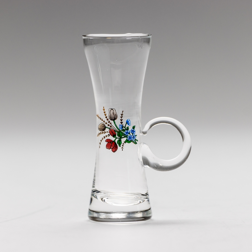 Kit 6x likörglas med handtag genomskinlig med bukettmotiv nr. 5