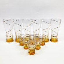 Kit 6x större glas och 6x mindre glas gul
