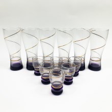 Kit 6x större glas och 6x mindre glas lila