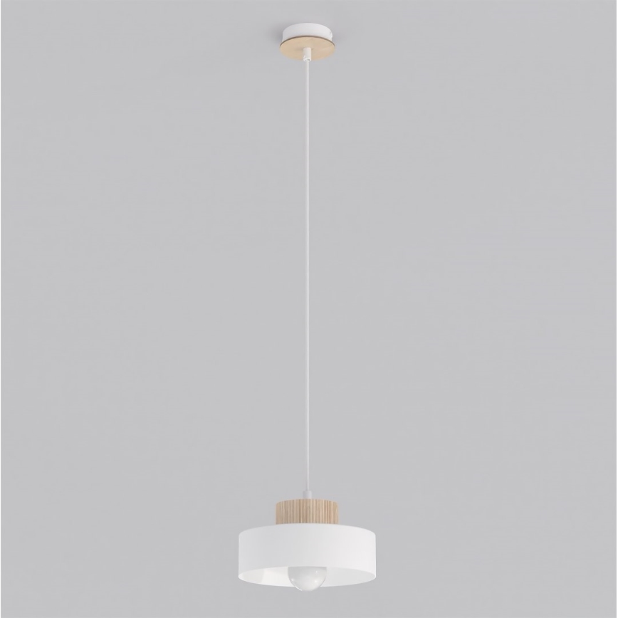 KIVI pendellampa med kabel 1xE27/15W/230V vit