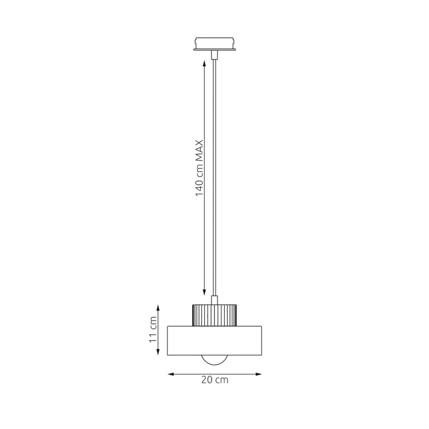 KIVI pendellampa med kabel 1xE27/15W/230V vit