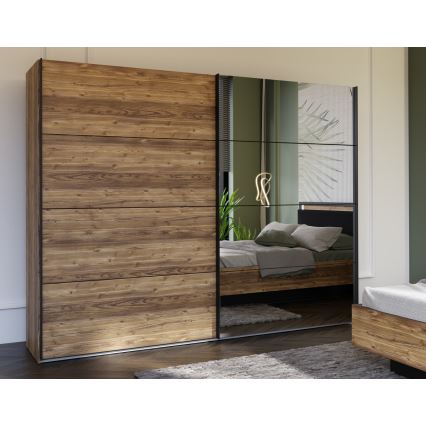 Klädskåp med spegel OREN 270x210 cm, artisan-ek