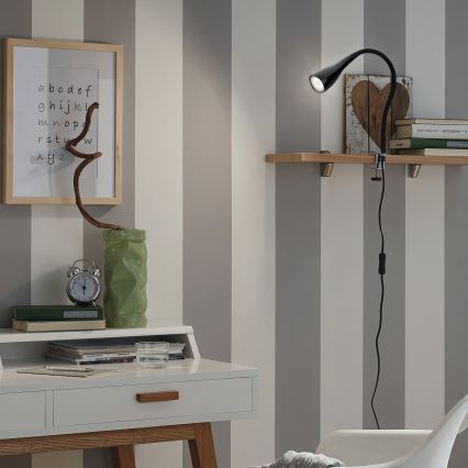 Klämlampa 1xGU10/3W/230V svart