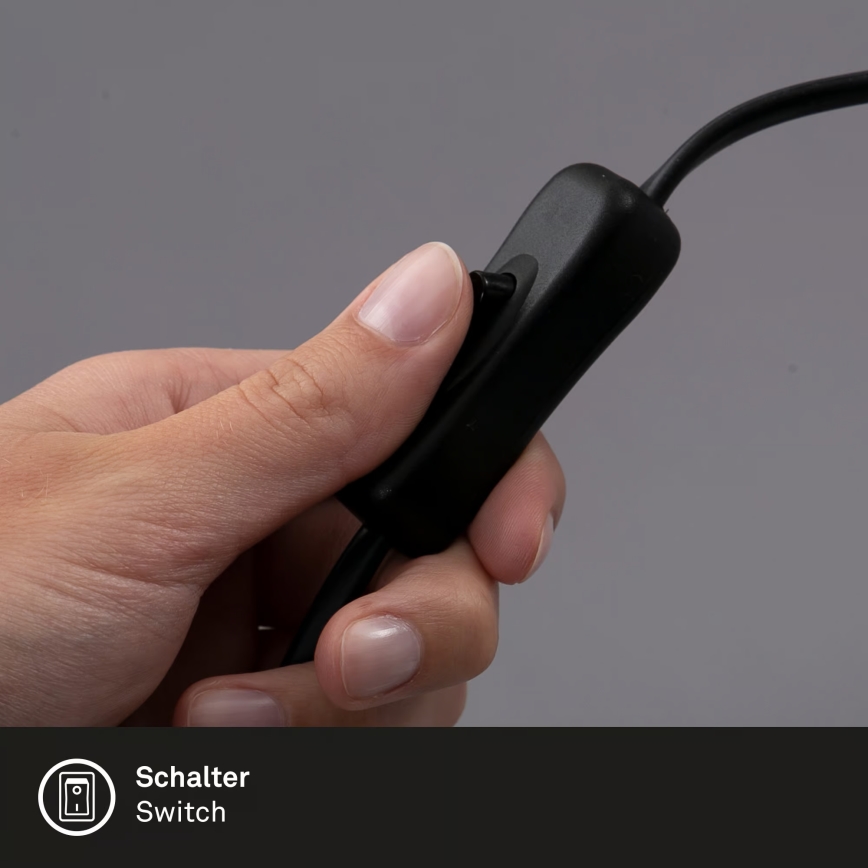 Klämlampa 1xGU10/3W/230V svart