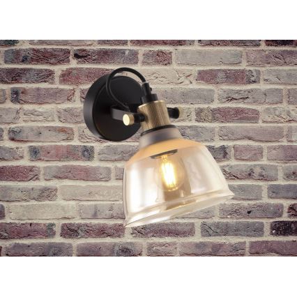 Vägglampa ASGARD 1xE27/11W/230V beige/svart/gyllene