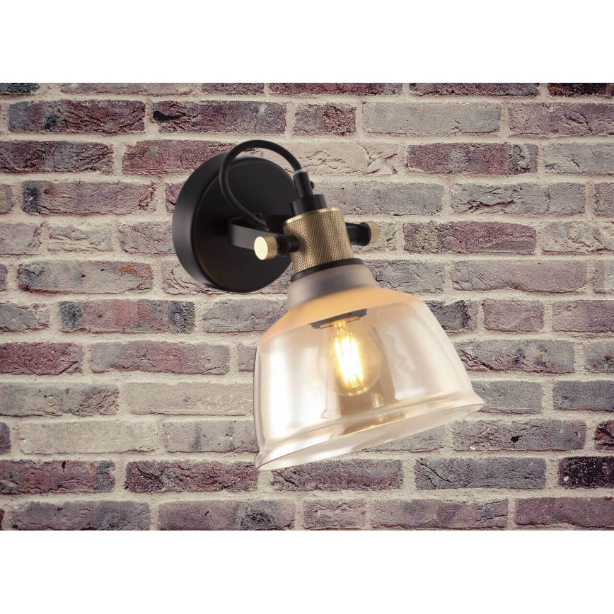 Vägglampa ASGARD 1xE27/11W/230V beige/svart/gyllene