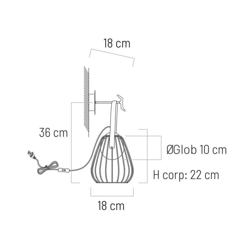 Vägglampa MEMORY 1xG9/4W/230V vit/brun