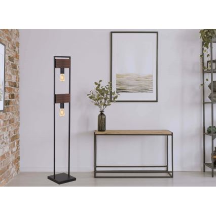 Golv lampa HARD 2xE27/11W/230V trä/svart