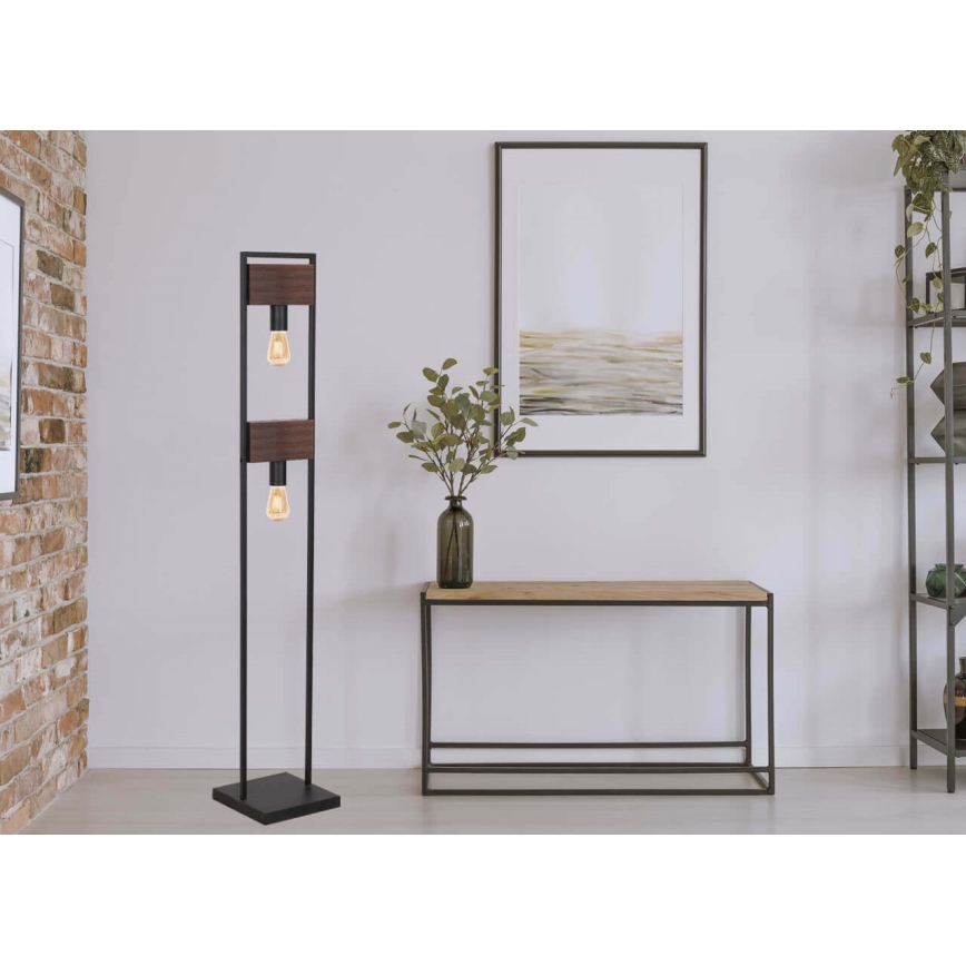 Golv lampa HARD 2xE27/11W/230V trä/svart
