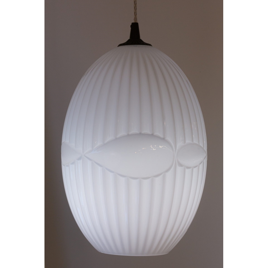 Ljuskrona med upphängningsrem ELLIPTIC 1xE27/11W/230V vit