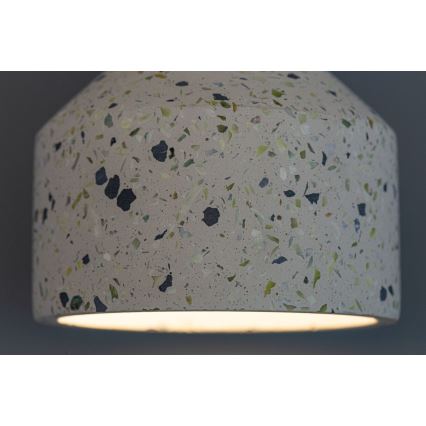Ljuskrona med upphängningsrem RESIN 1xE27/11W/230V vit/svart