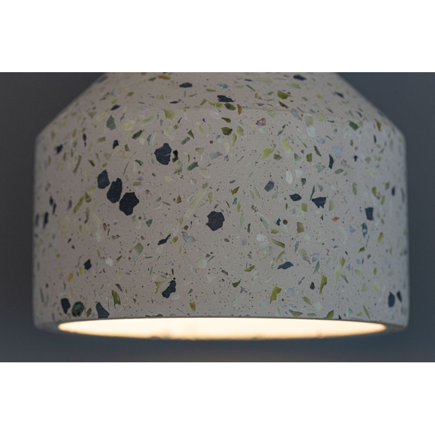 Ljuskrona med upphängningsrem RESIN 1xE27/11W/230V vit/svart