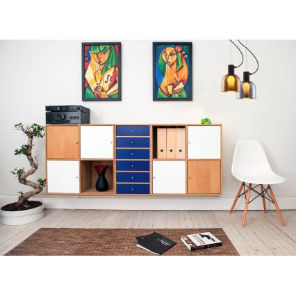 Ljuskrona med upphängningsrem FIRE 1xE27/9W/230V grå/svart