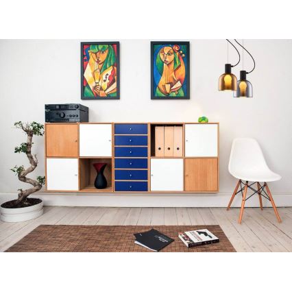 Ljuskrona med upphängningsrem FIRE 1xE27/9W/230V brun/svart