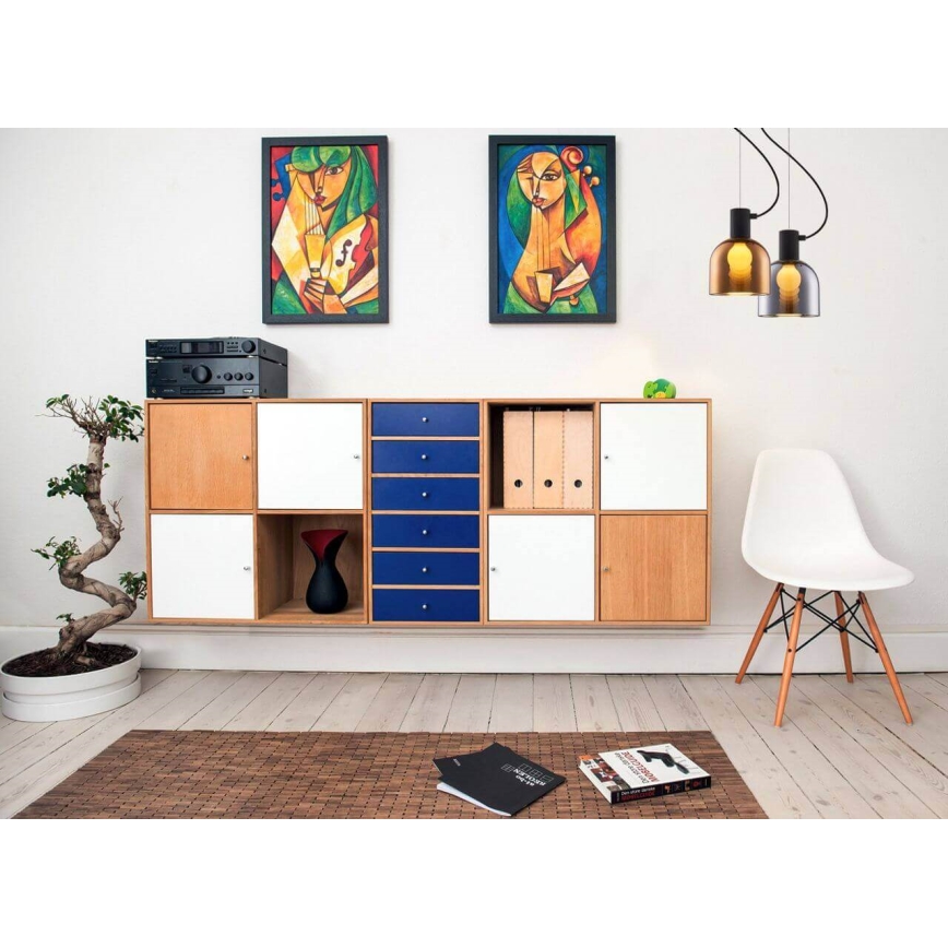 Ljuskrona med upphängningsrem FIRE 1xE27/9W/230V brun/svart