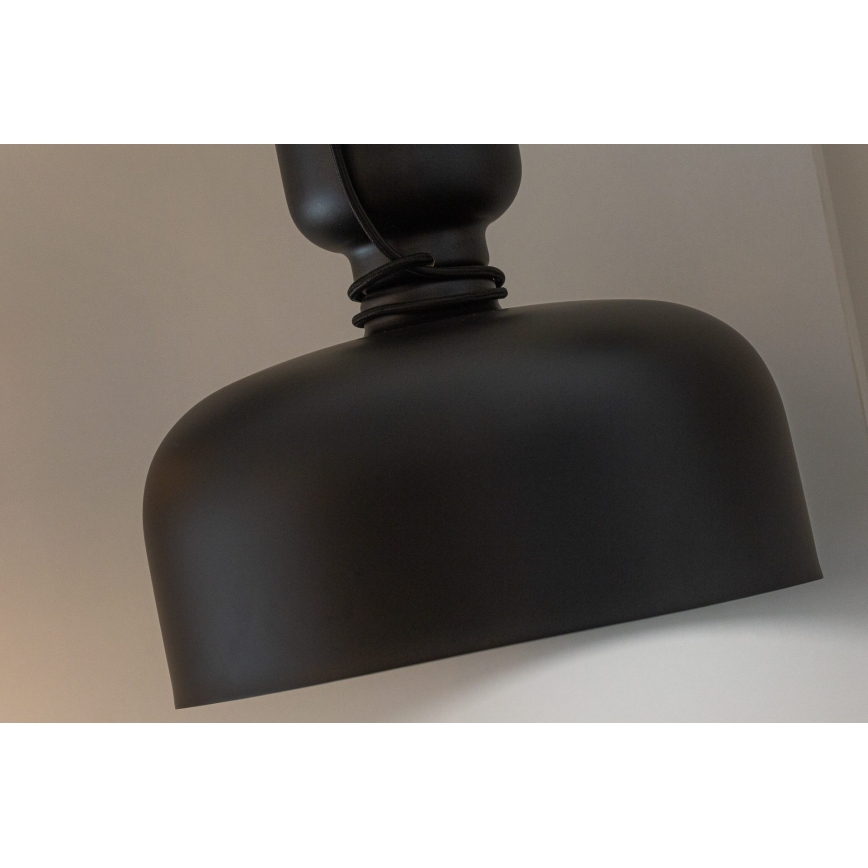 Ljuskrona med upphängningsrem ABEL 2xE27/11W/230V diameter 28 cm svart